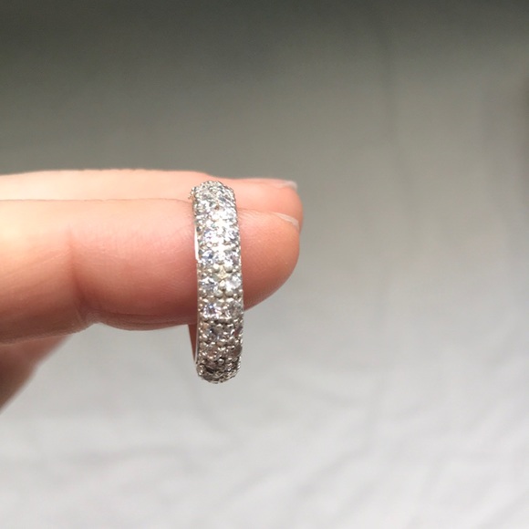 Sterling silver cubic zirconia ring/band - Picture 2 of 7